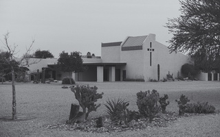 Desert church black white 2