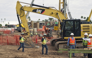 Tempe December Construction Blount Cranes CAT Drill Mardian Concrete Workers
