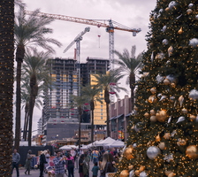 Tempe Festival of the Arts Winter 2019 Christmas Tree Construction Cranes b