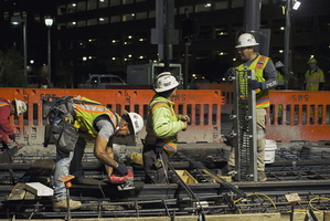 Tempe Streetcar Construction Stacy Witbeck Workers Night Railway Frog 11
