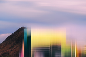 Mid October Sunset Downtown Tempe Abstract with Mountain