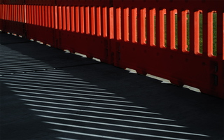 Orange barricade shadows 02