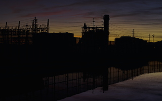 SRP Kyrene Generating Station Sunset October Silhouette Reflection 02