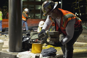 Tempe Streetcar Construction Stacy Witbeck Workers Night Railway Frog 10