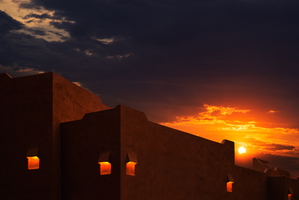 Sunset Summer Southwest Adobe Architecture Pueblo Atardecer