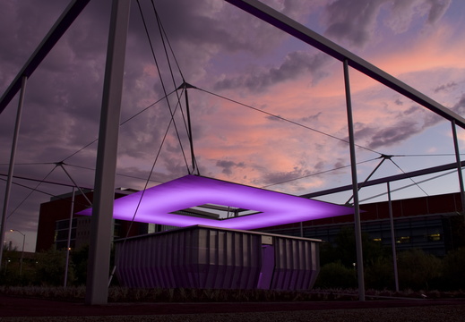 Tempe Arizona Turrell ASU Skyspace Air Apparent at sunset purple