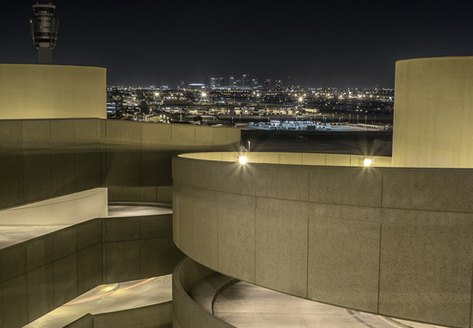 Phoenix Arizona Sky Harbor airport parking deck City skyline