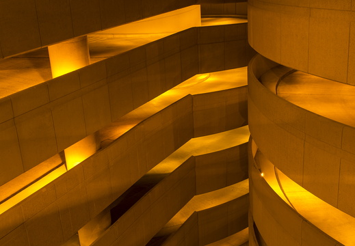 Phoernix Arizona Sky Harbor airport parking deck night orange architecture geometry
