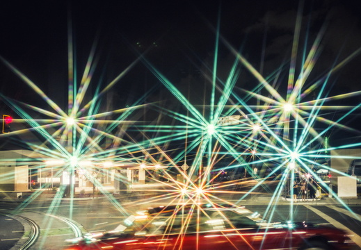 Tempe Supernova City Starburst Red Car Swerving Spectral Burst